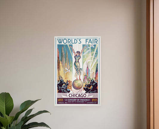 New York 1939 World's Fair Vintage Travel Unframed Print Wall Art-0