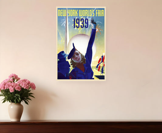 New York 1939 World's Fair Vintage Travel Unframed Print Wall Art-0