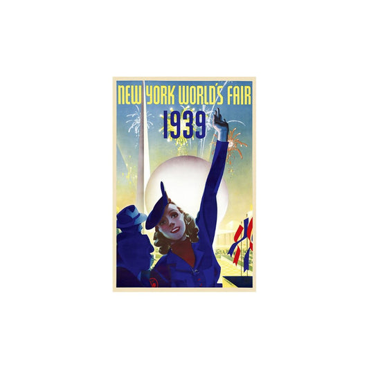 New York 1939 World's Fair Vintage Travel Unframed Print Wall Art-1