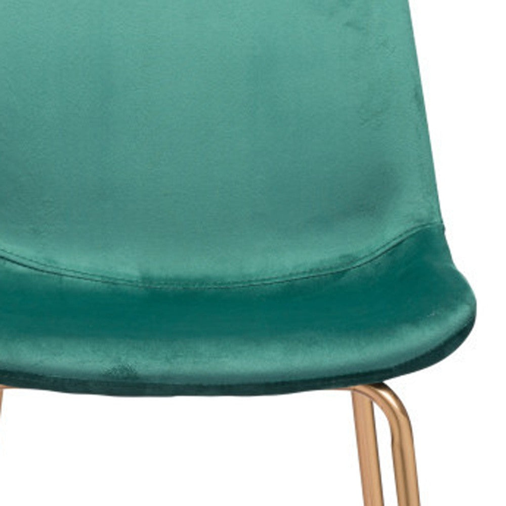 31" Green And Copper Steel Low Back Bar Height Bar Chair-5