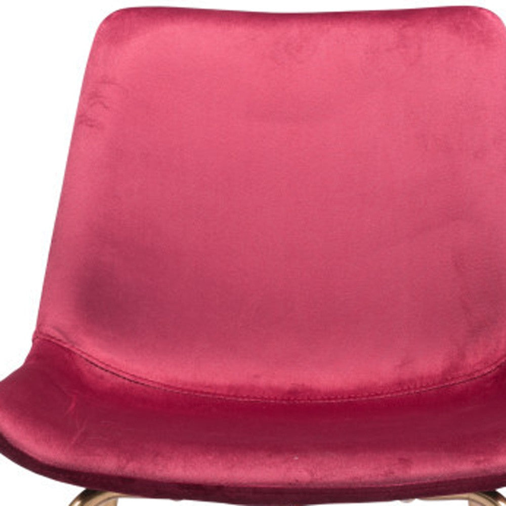 31" Red And Copper Steel Low Back Bar Height Bar Chair-5