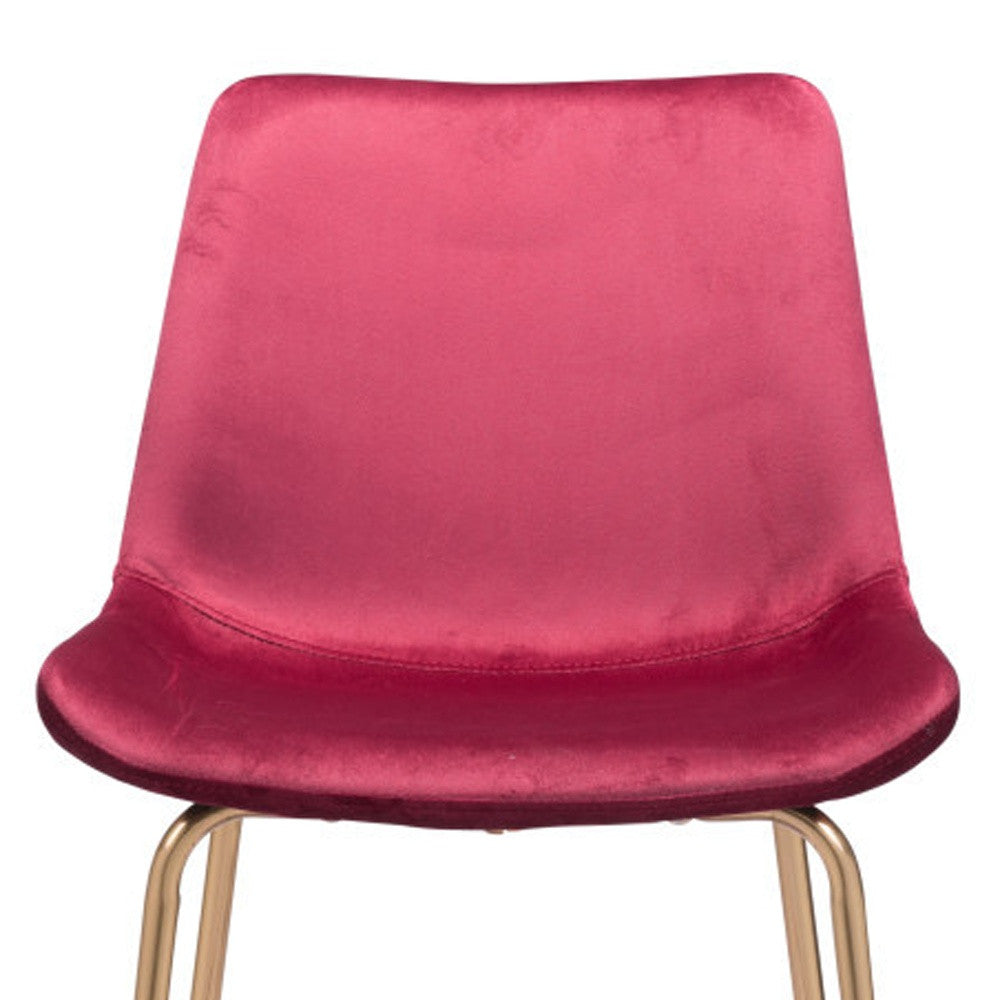 31" Red And Copper Steel Low Back Bar Height Bar Chair-6