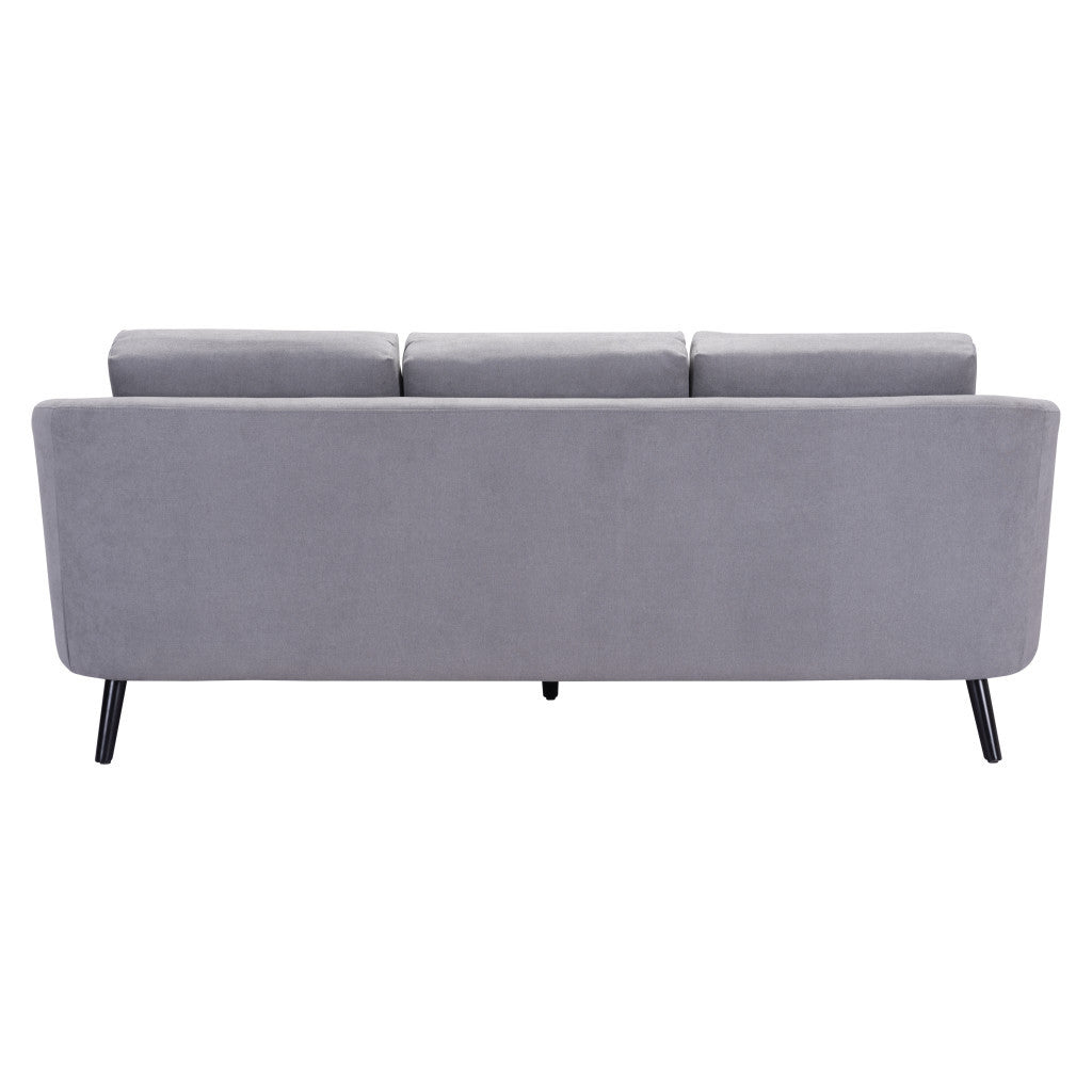79" Gray Polyester Sofa With Black Legs-3