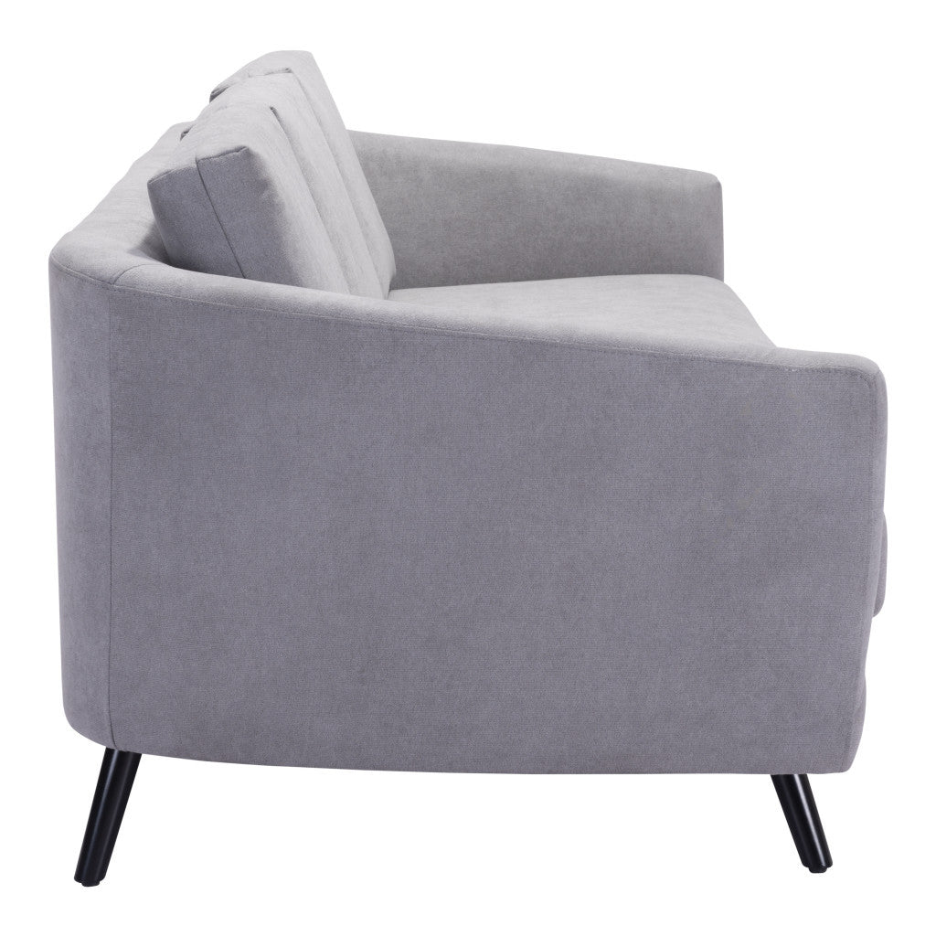 79" Gray Polyester Sofa With Black Legs-4