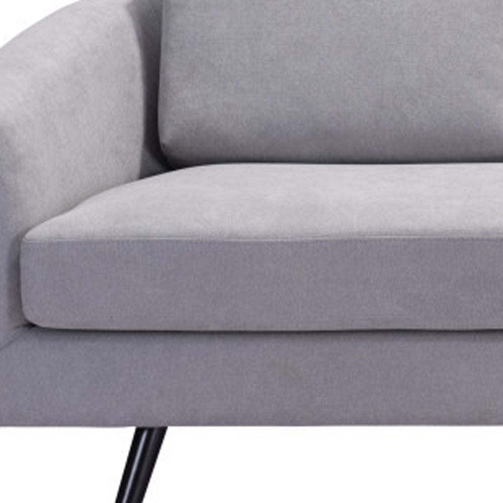 79" Gray Polyester Sofa With Black Legs-5