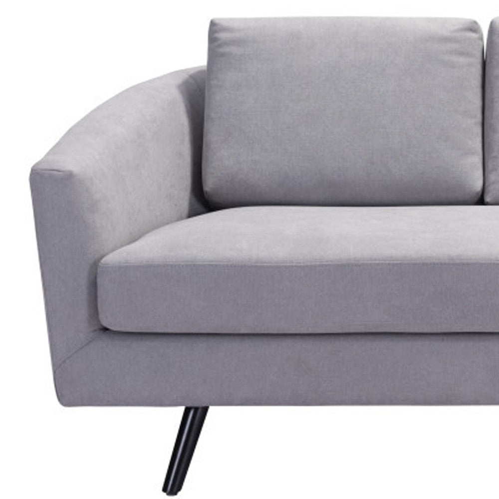 79" Gray Polyester Sofa With Black Legs-6
