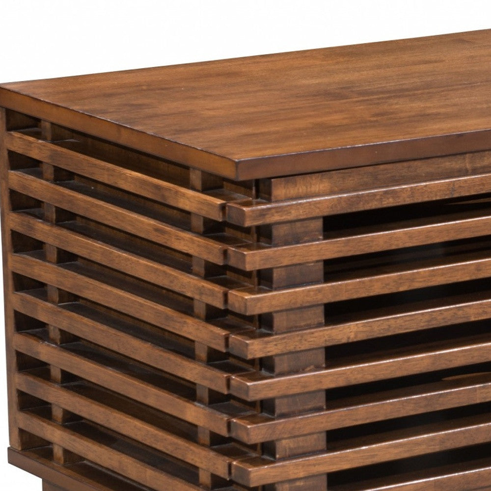 35" Brown Enclosed Storage Entertainment Center-5