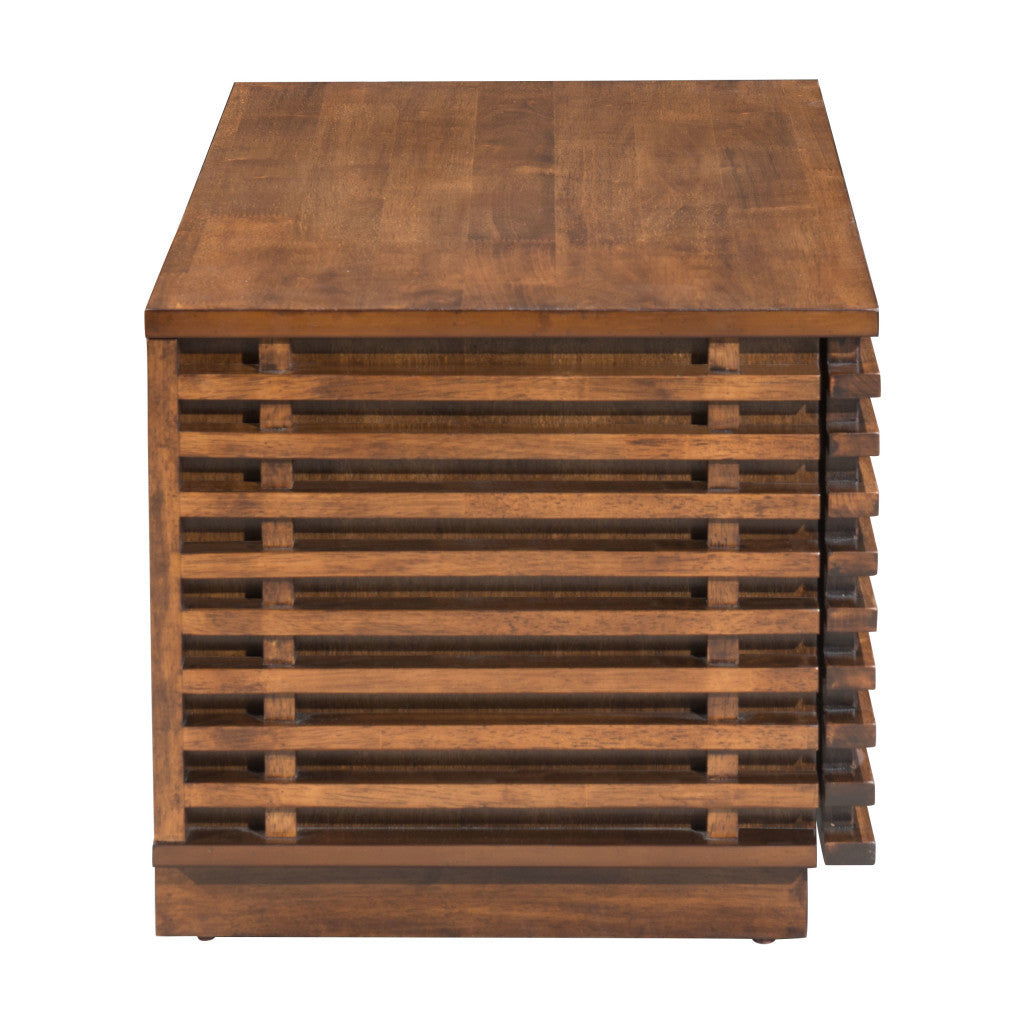 35" Brown Enclosed Storage Entertainment Center-4