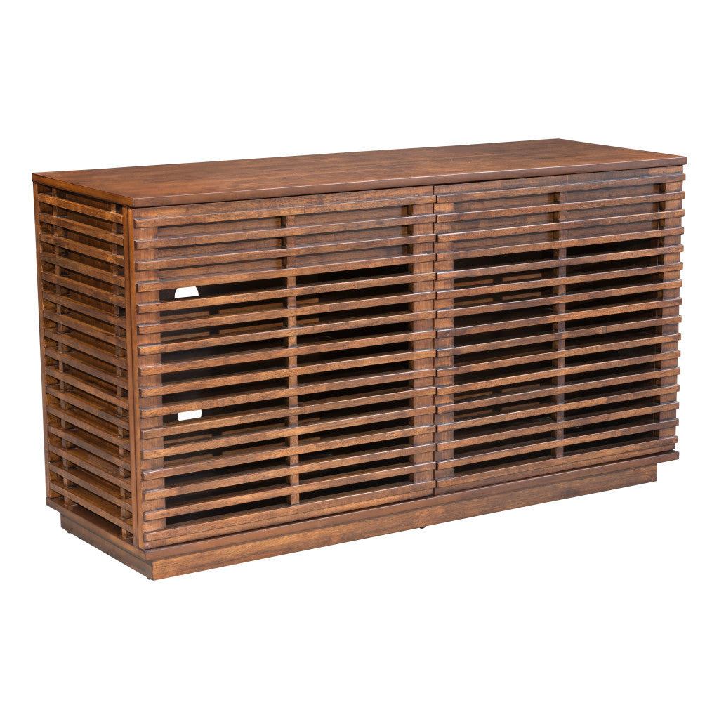 54" Brown Enclosed Storage TV Stand-0
