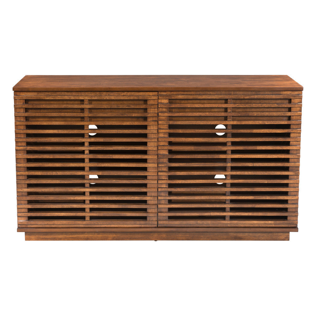 54" Brown Enclosed Storage TV Stand-2