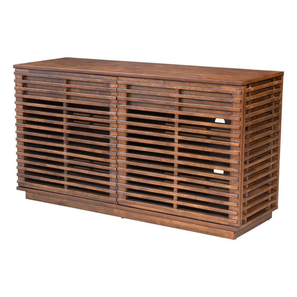 54" Brown Enclosed Storage TV Stand-5