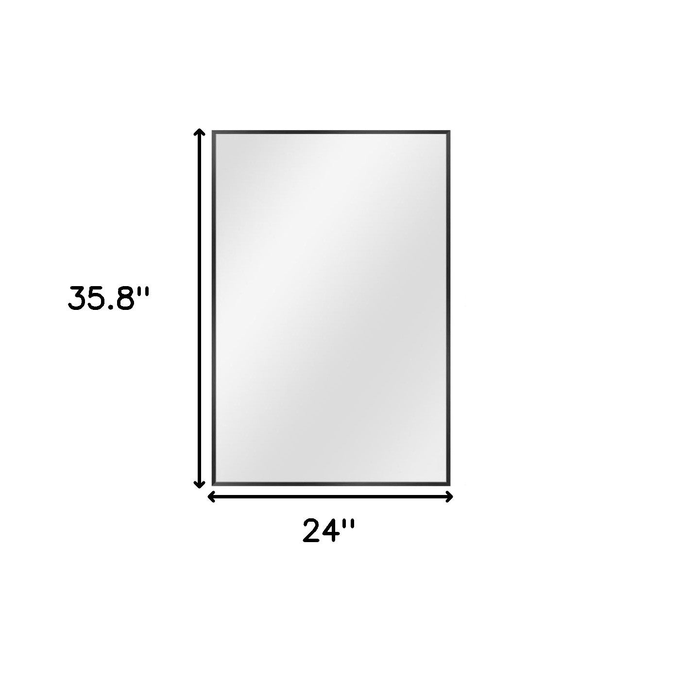 36" Black Metal Framed Accent Mirror-5