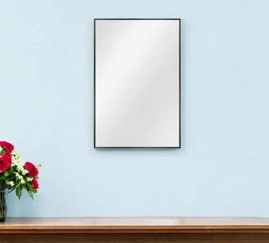 36" Black Metal Framed Accent Mirror-0