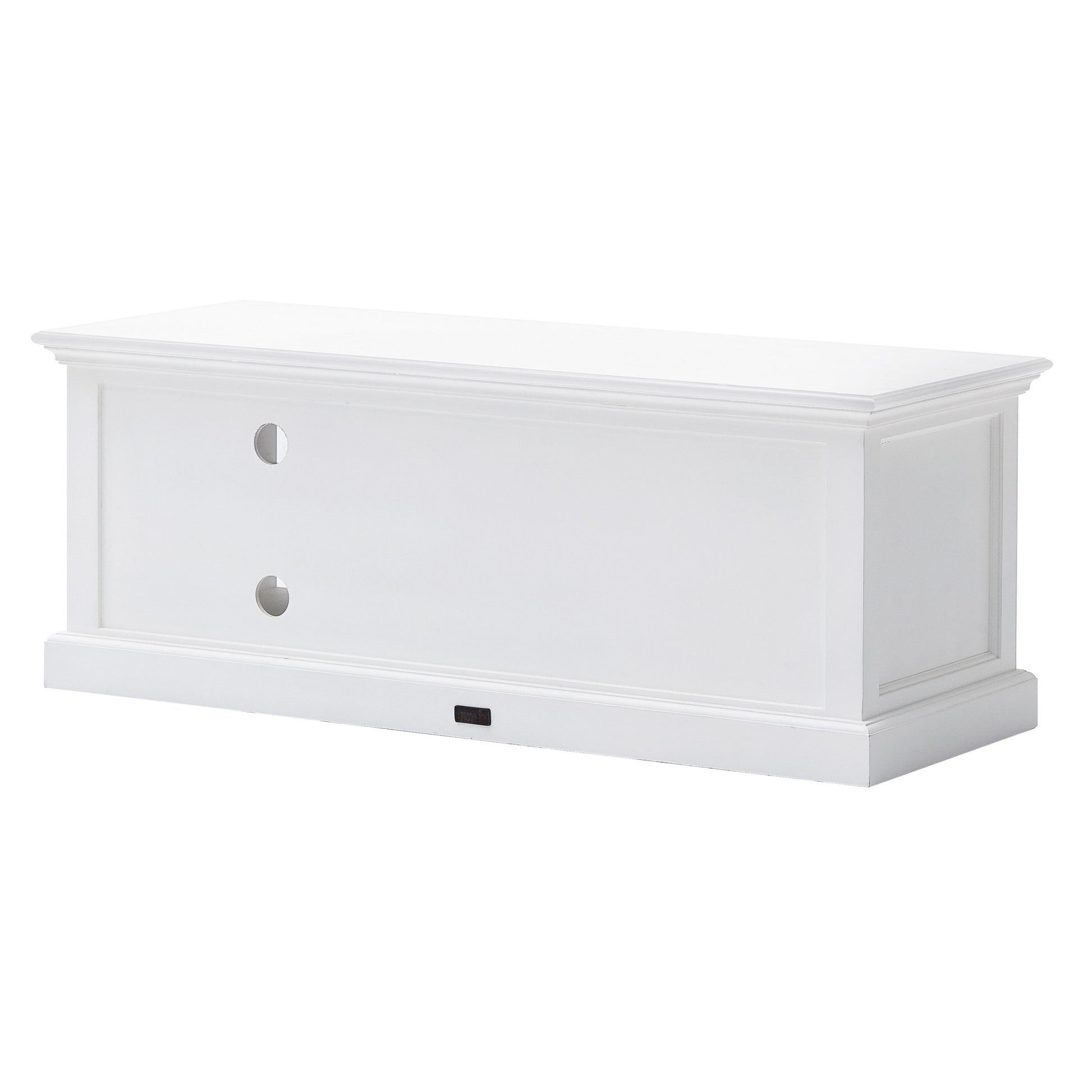 47" White Solid Wood Drawers and Open Shelving Entertainment Center-4