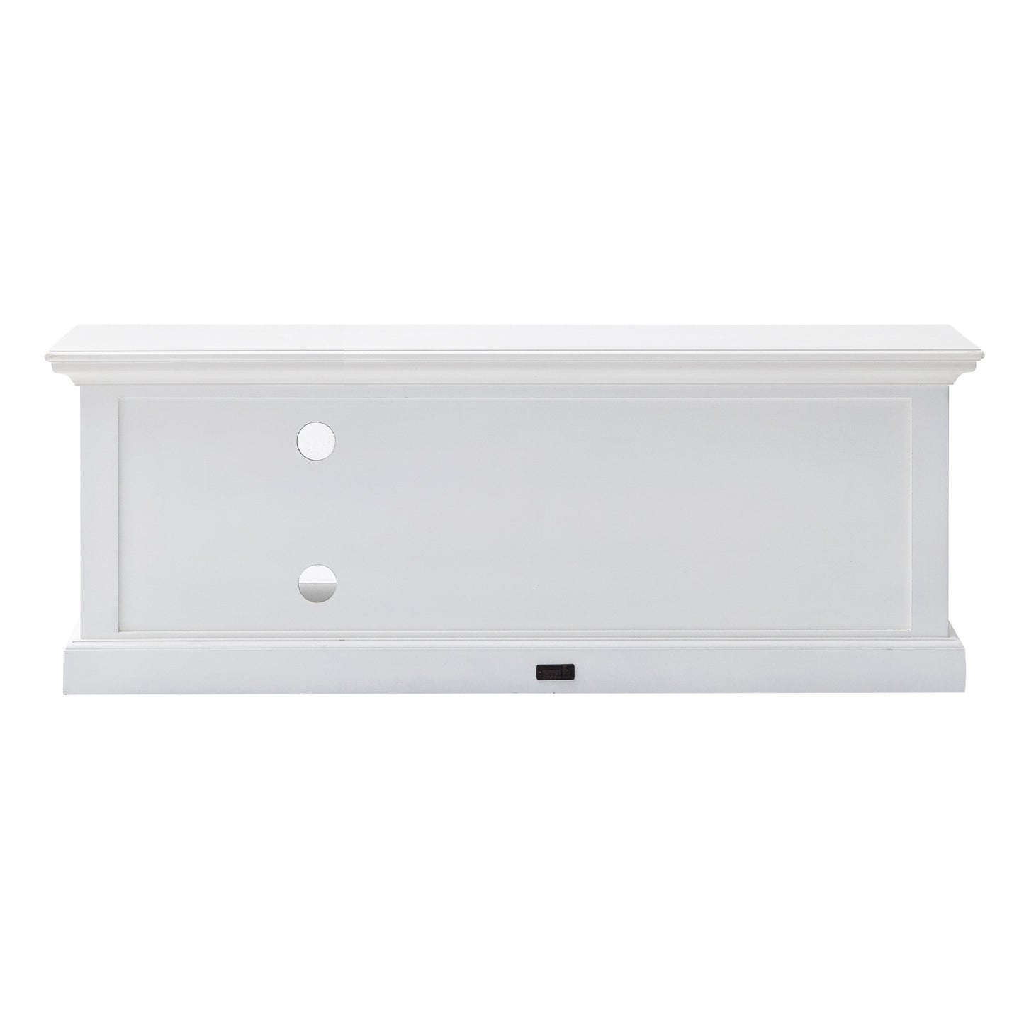 47" White Solid Wood Drawers and Open Shelving Entertainment Center-5