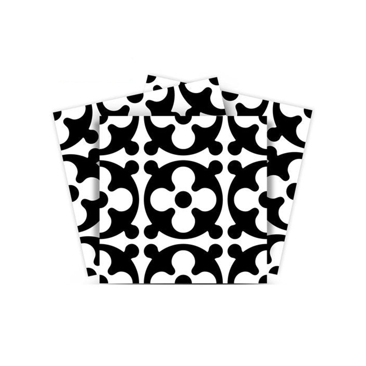 7" X 7" Black and White Medeci Peel and Stick Removable Tiles-0