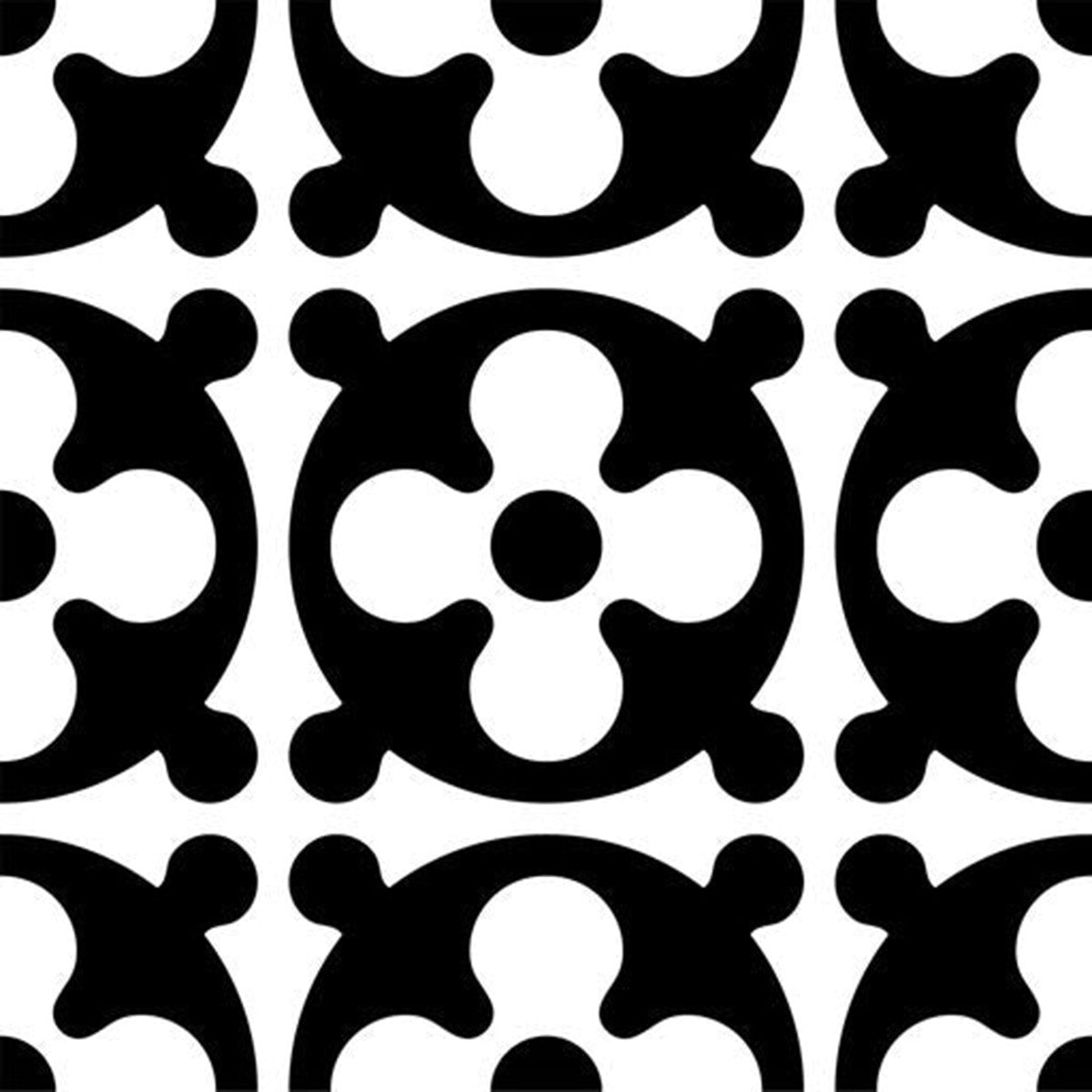 7" X 7" Black and White Medeci Peel and Stick Removable Tiles-8