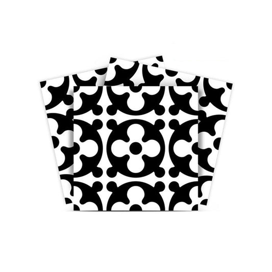 7" X 7" Black and White Medeci Peel and Stick Removable Tiles-1