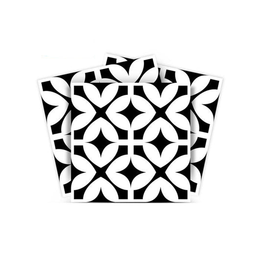 5" X 5" Black and White Pinna Peel and Stick Removable Tiles-0