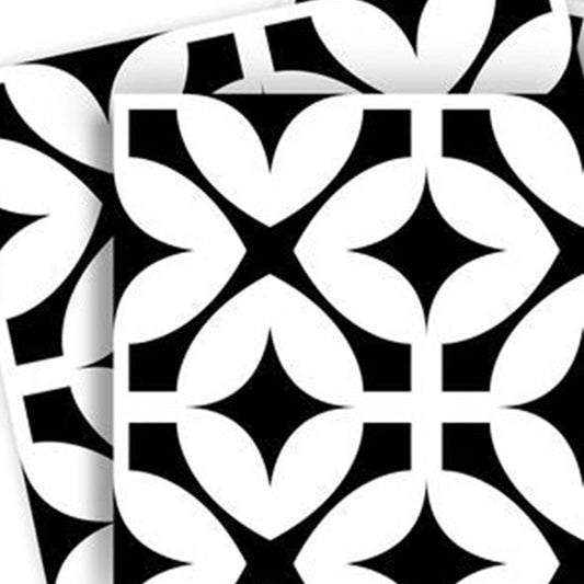 5" X 5" Black and White Pinna Peel and Stick Removable Tiles-1
