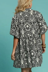Umgee Abstract Print Puff Sleeve Dress – Bold & Feminine Plus Size - Femstylo