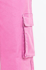 American Bazi Full Size Drawstring Wide Leg Cargo Pants Plus Size