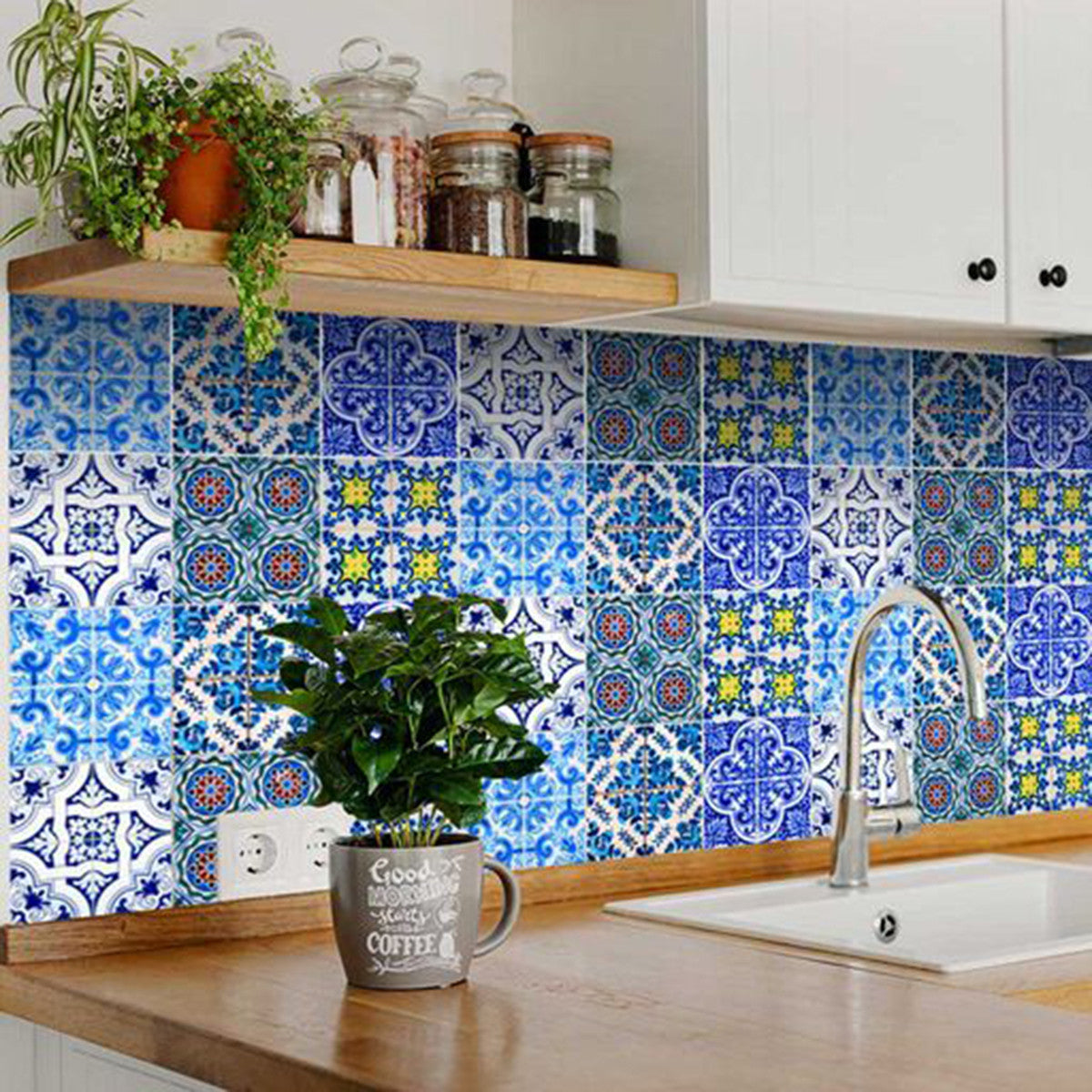 7" X 7" Greta Multi Mosaic Peel and Stick Tiles-4