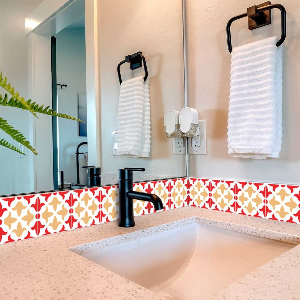 8" X 8" Roja Hola  Removable Peel and Stick Tiles-4