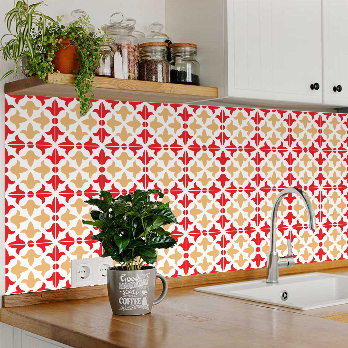 8" X 8" Roja Hola  Removable Peel and Stick Tiles-5