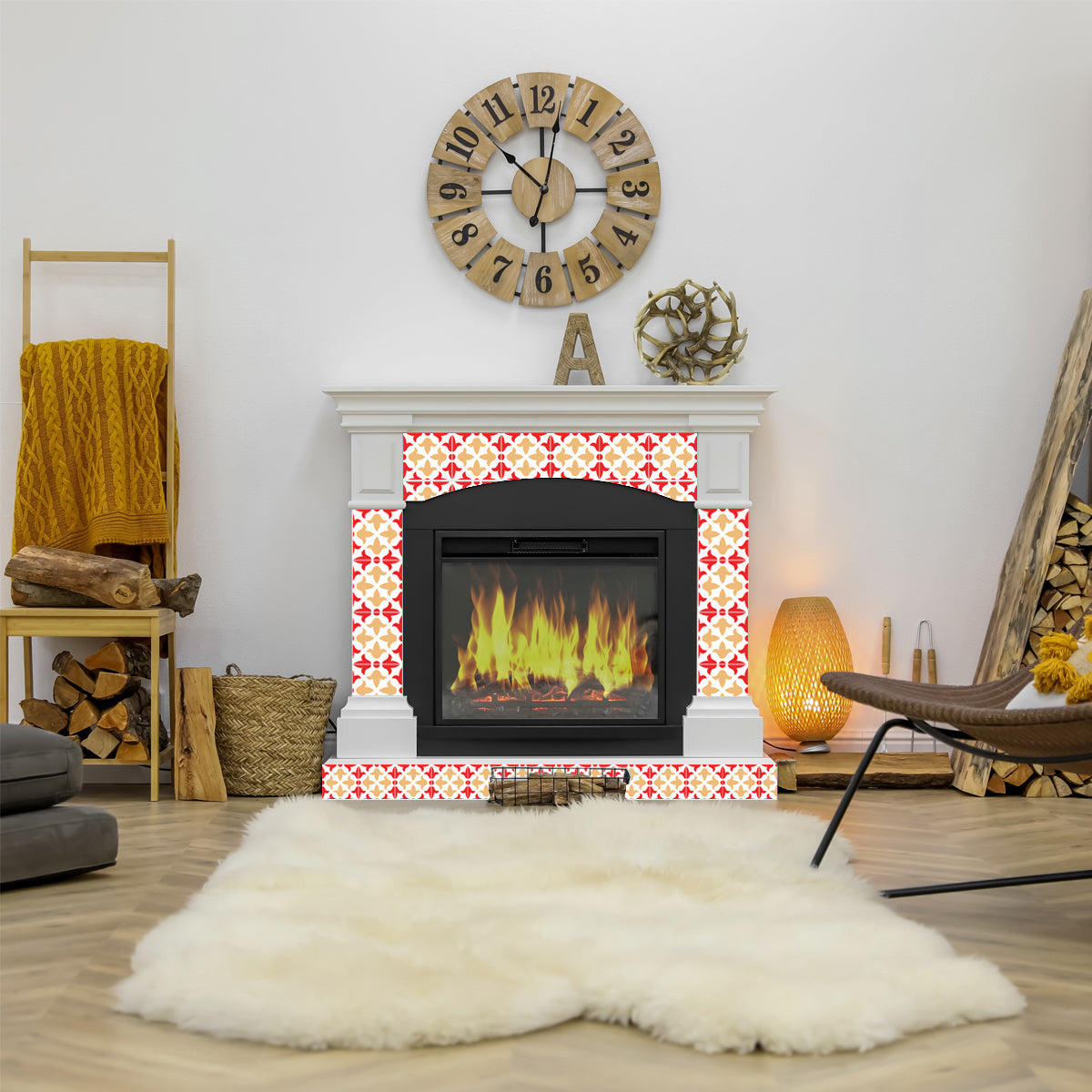 8" X 8" Roja Hola  Removable Peel and Stick Tiles-6