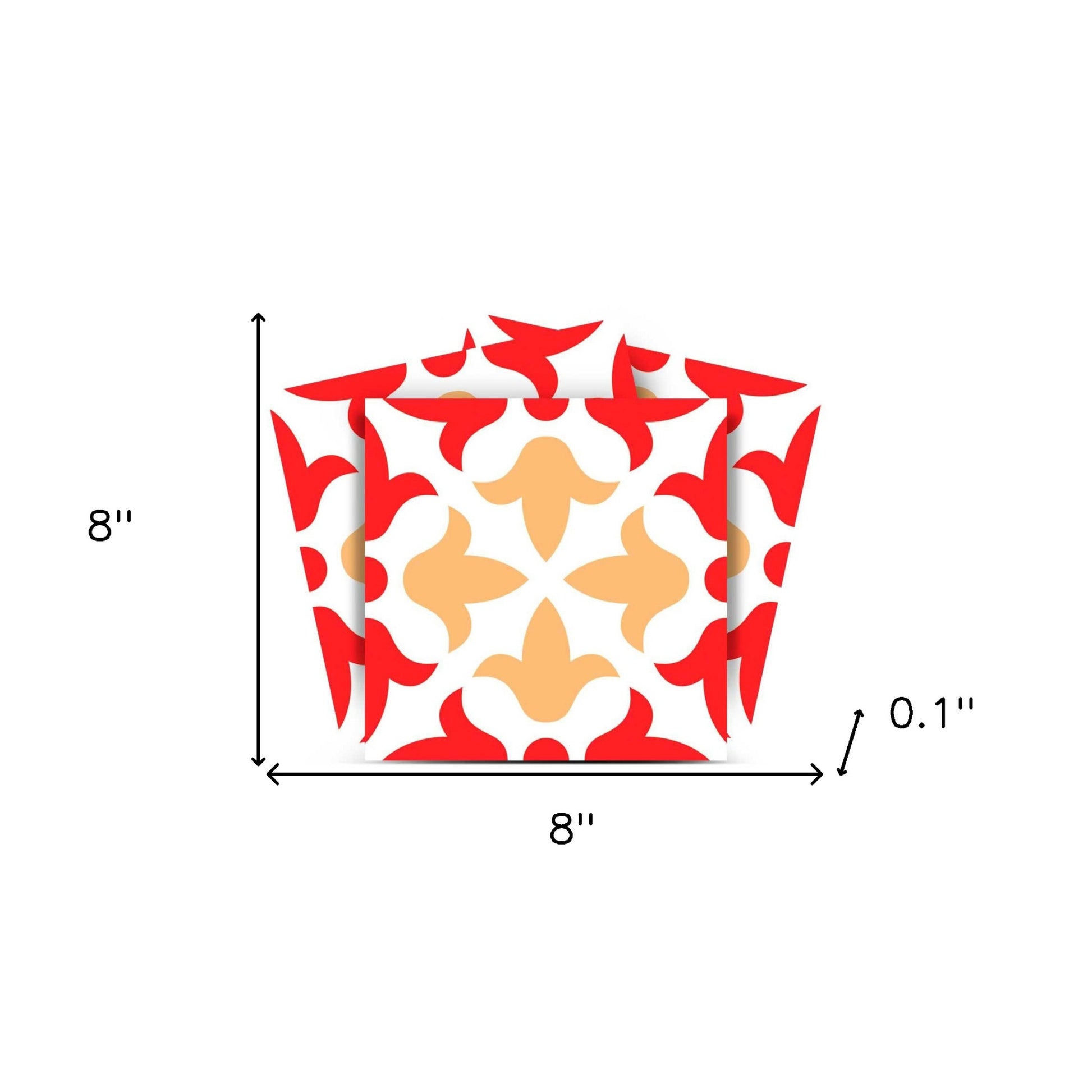 8" X 8" Roja Hola  Removable Peel and Stick Tiles-8