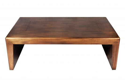 54" Copper Solid Wood and Metal Frame Coffee Table-1