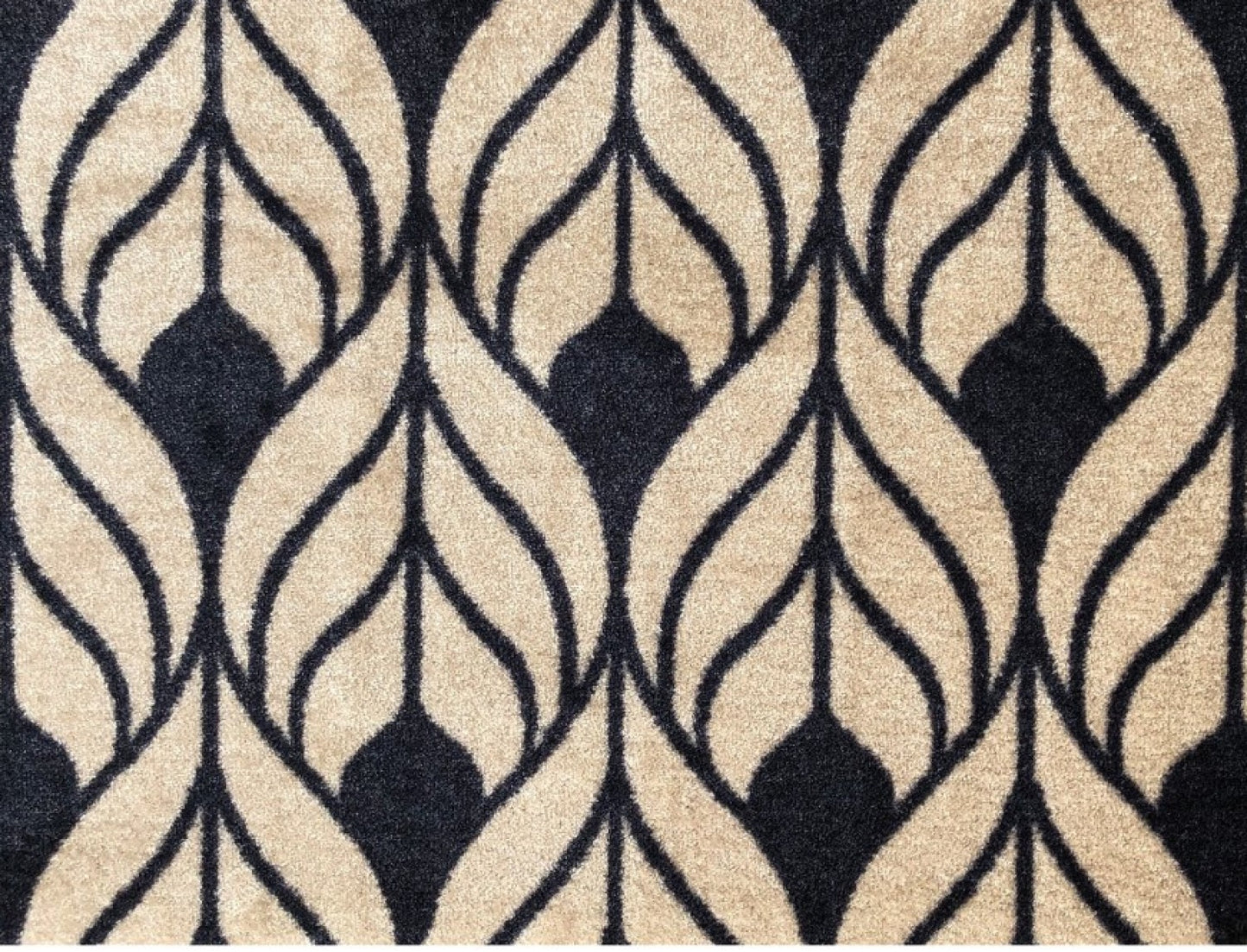 2' X 3' Graphite and Tan Abstract Leaves Washable Floor Mat-8
