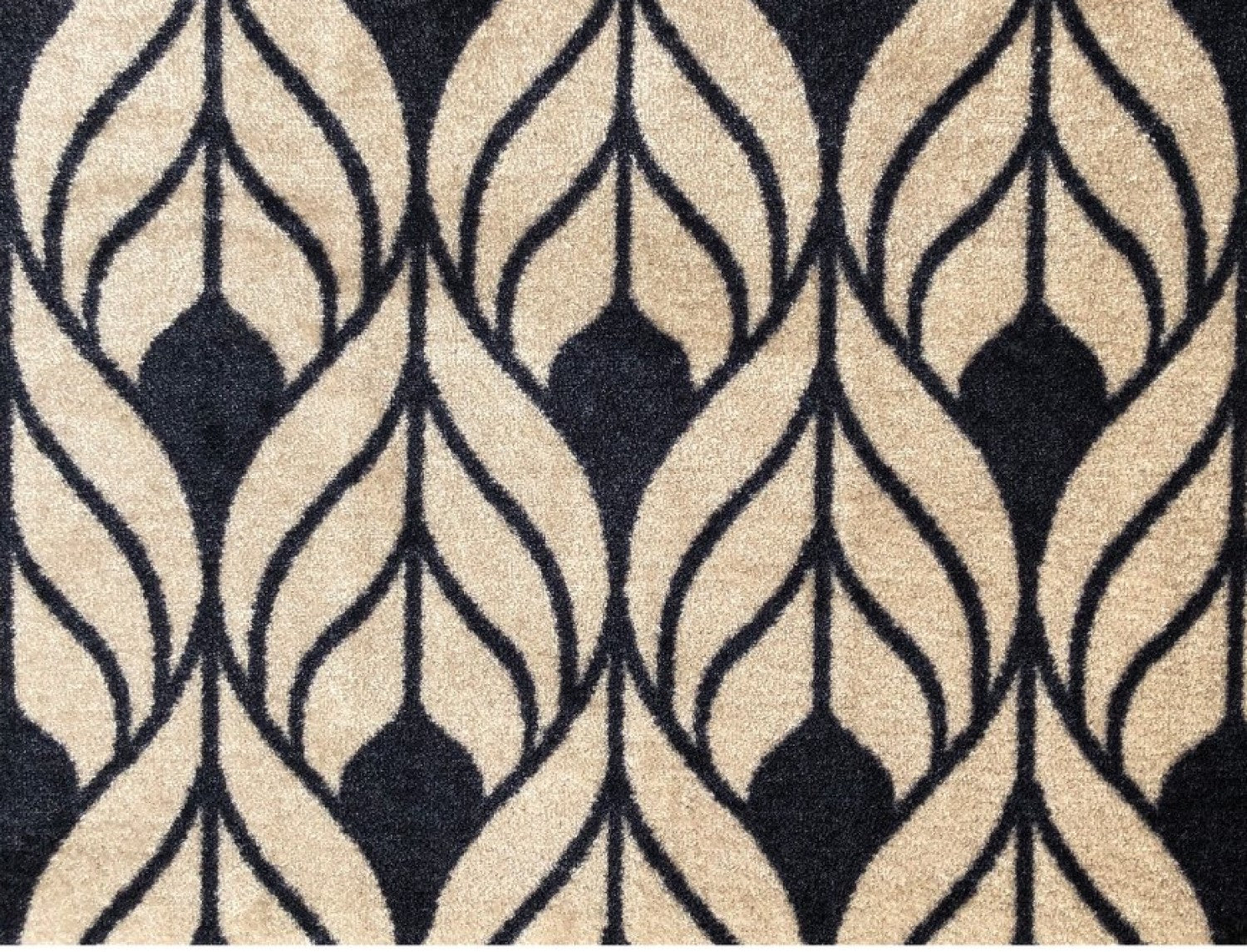 2' X 3' Graphite and Tan Abstract Leaves Washable Floor Mat-8