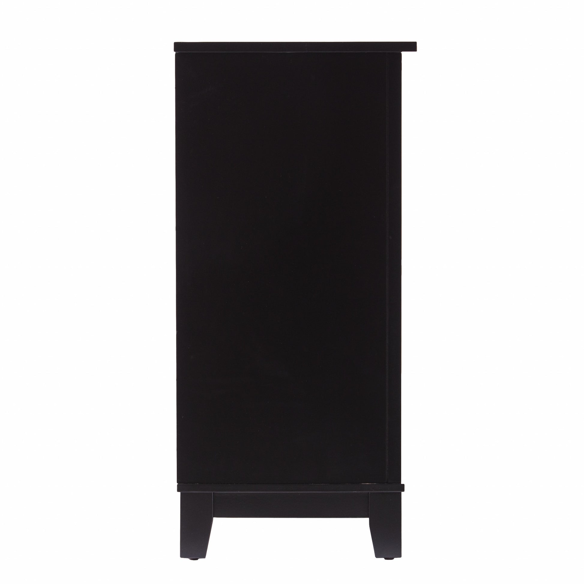 50" Black Solid Wood Two Drawer Sideboard-2