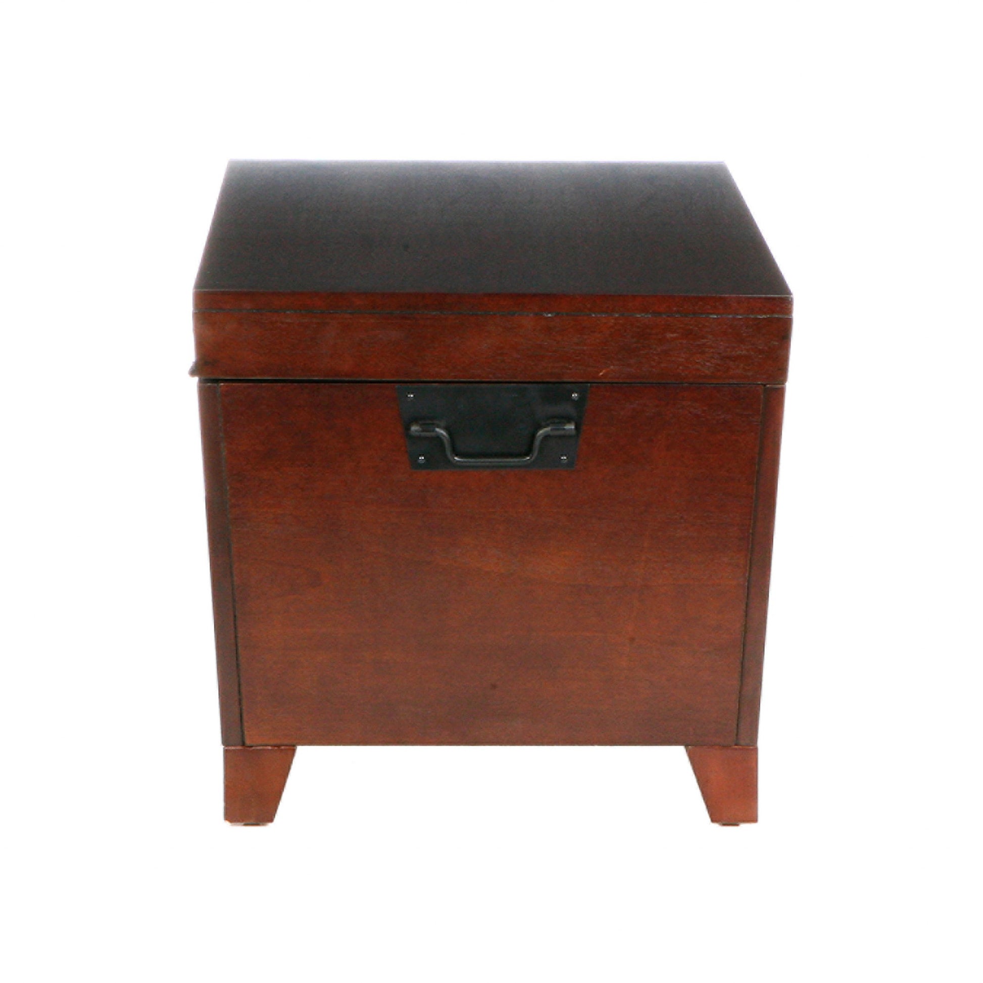 39" Brown Wood With Iron Trunk Coffee Table-2