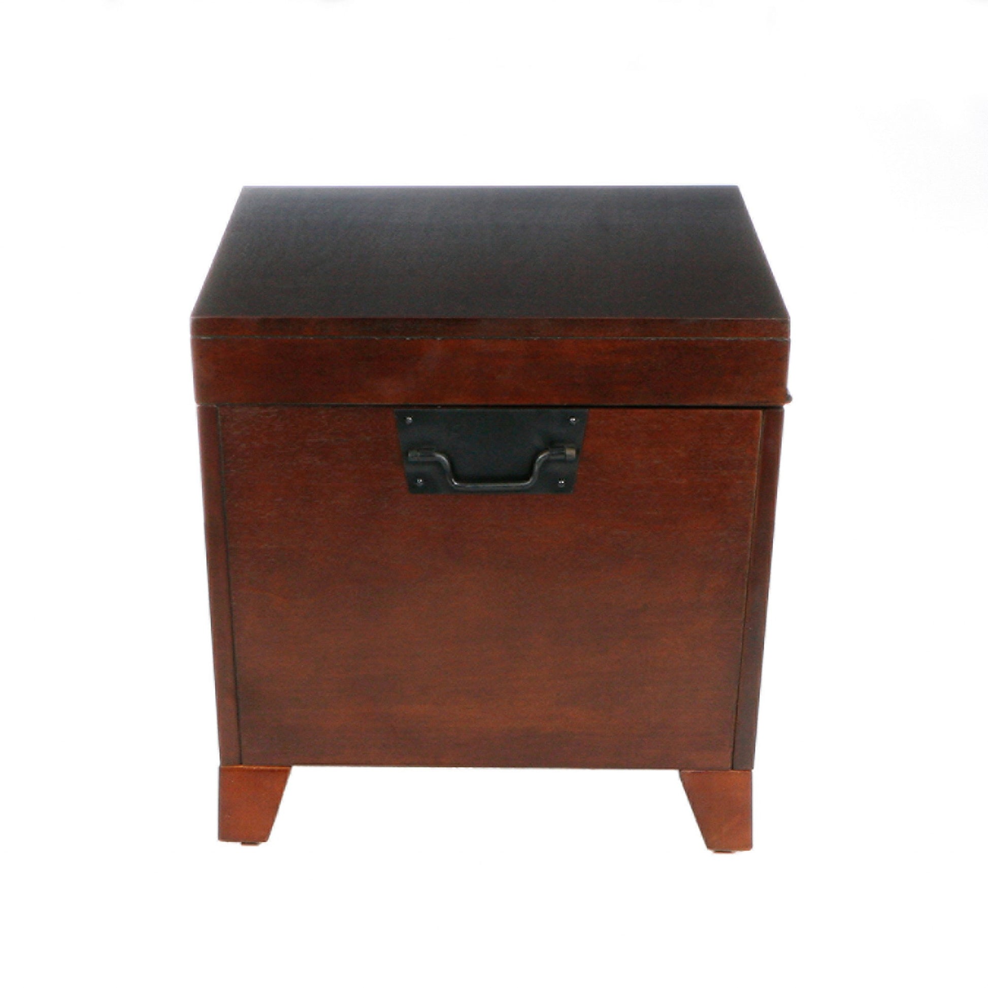 39" Brown Wood With Iron Trunk Coffee Table-4