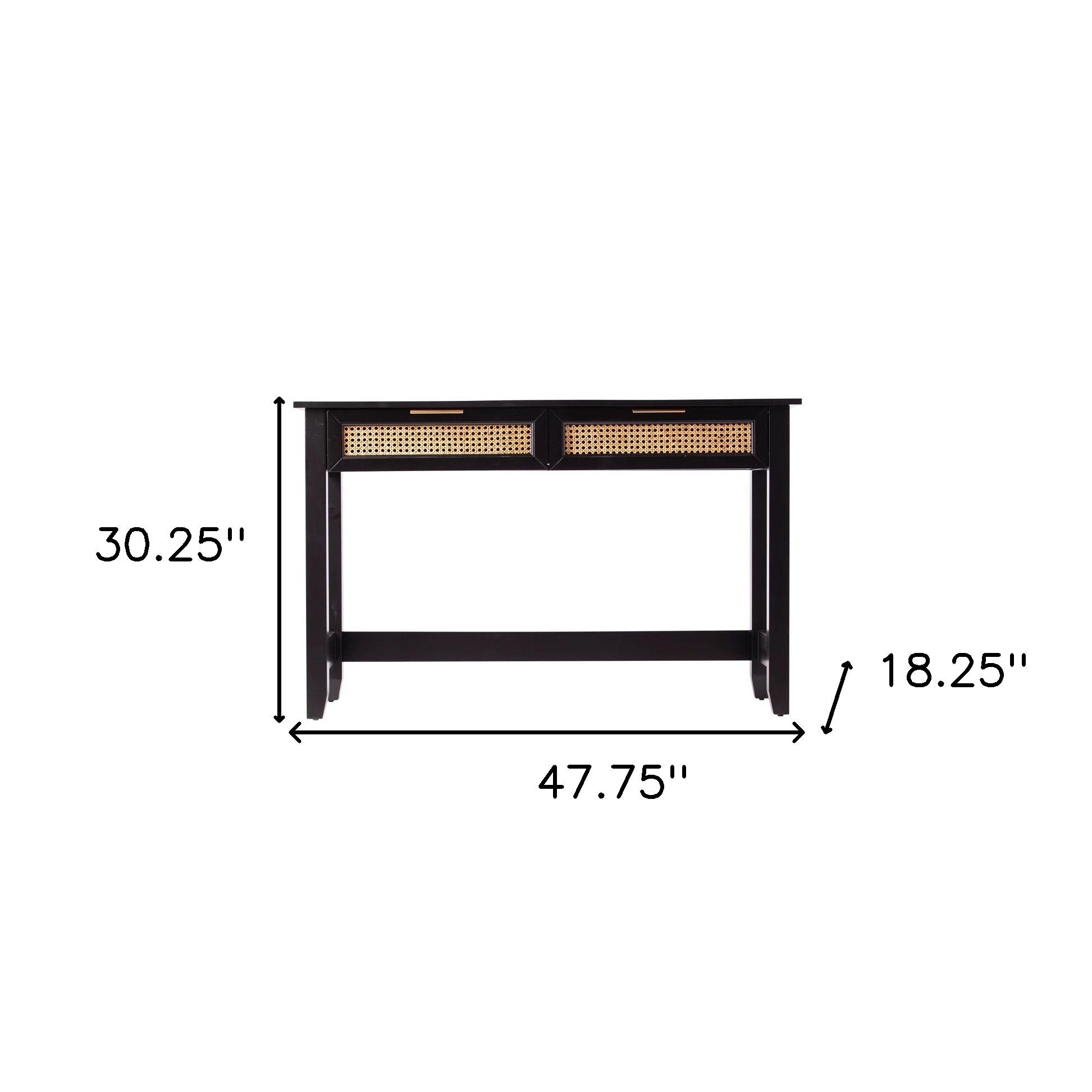 48" Black Console Table And Drawers-6