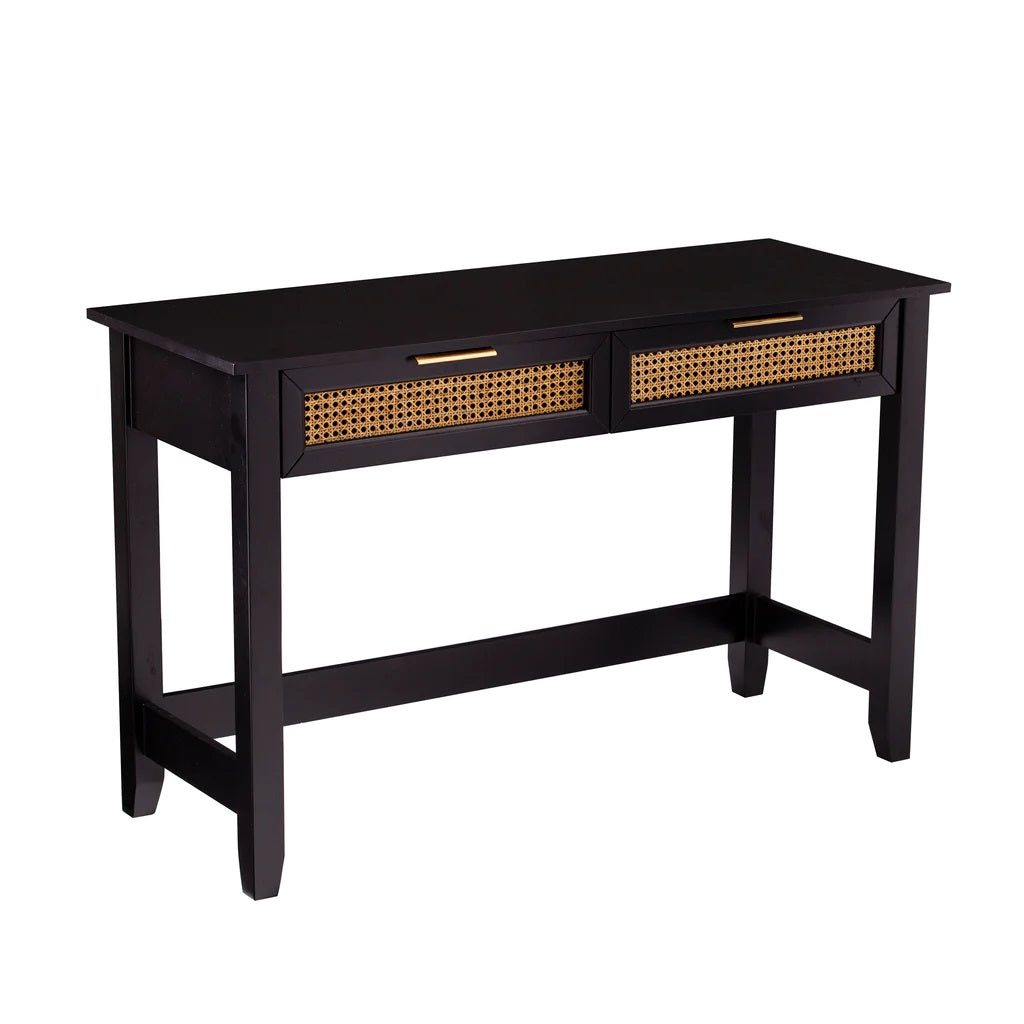 48" Black Console Table And Drawers-2