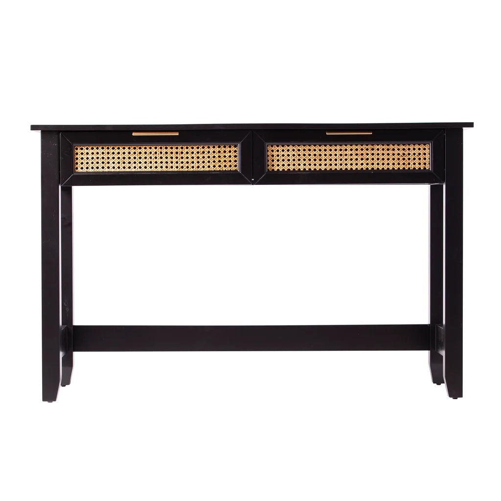 48" Black Console Table And Drawers-1