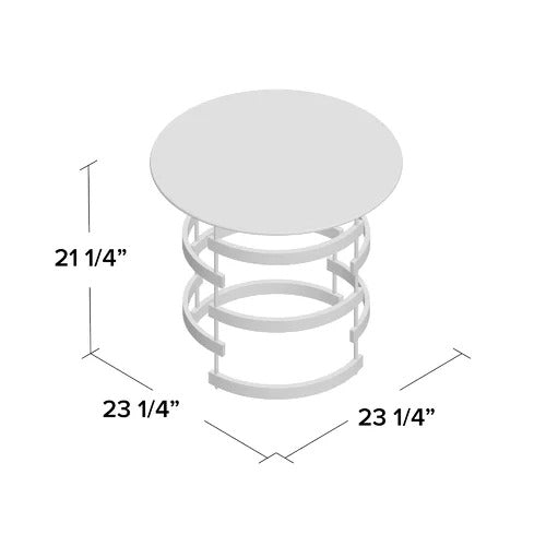 21" Champagne Glass And Iron Round End Table-8
