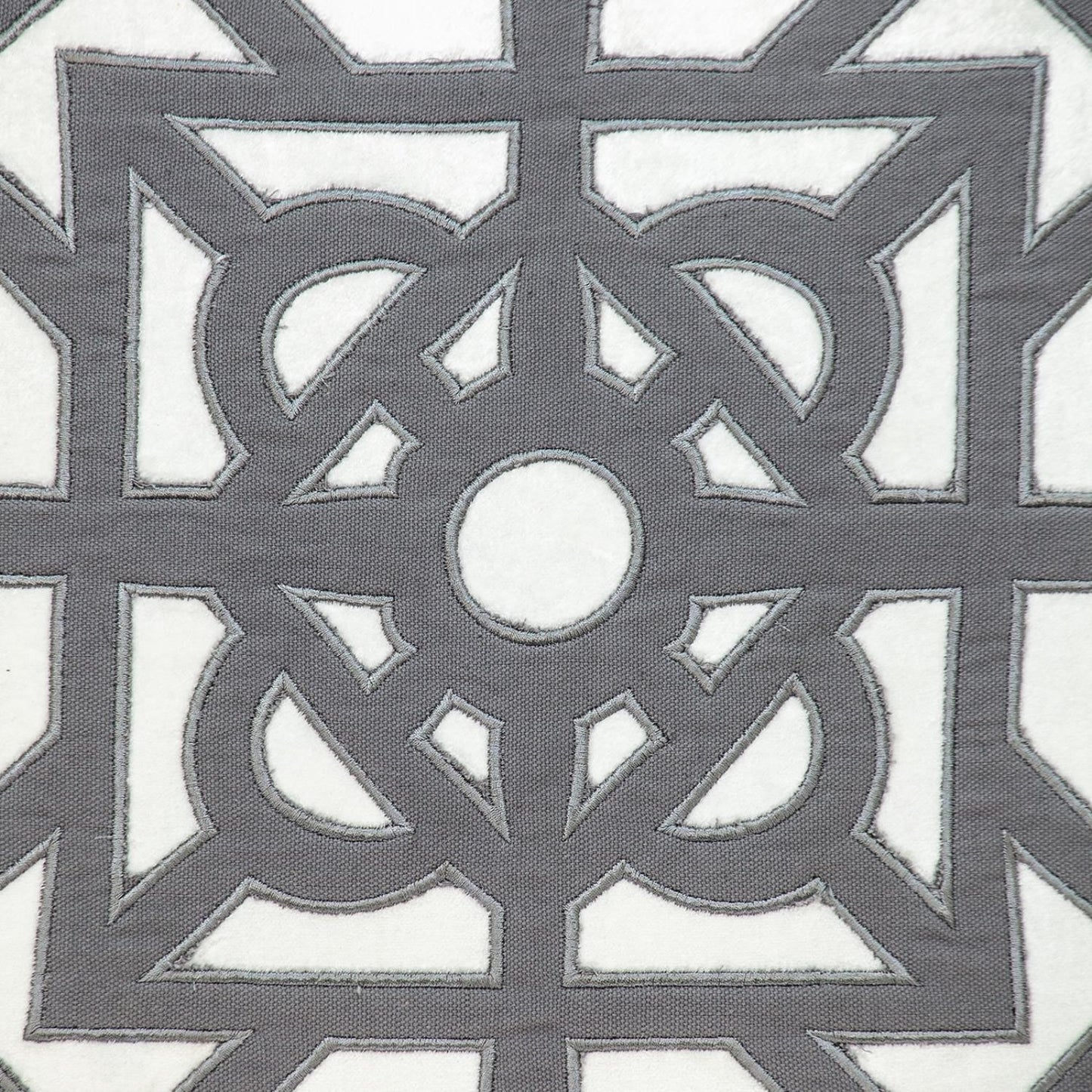 18" Gray And White Abstract Geometric Velvet Throw Pillow-4