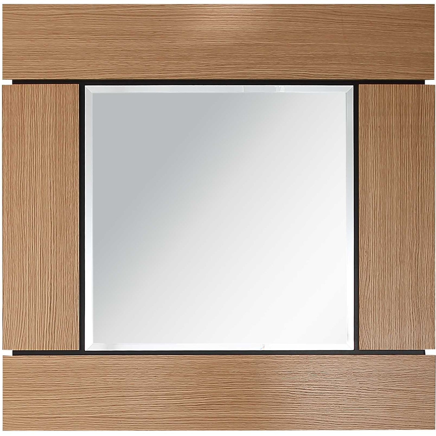 35" Brown Square Accent Wood Mirror-6