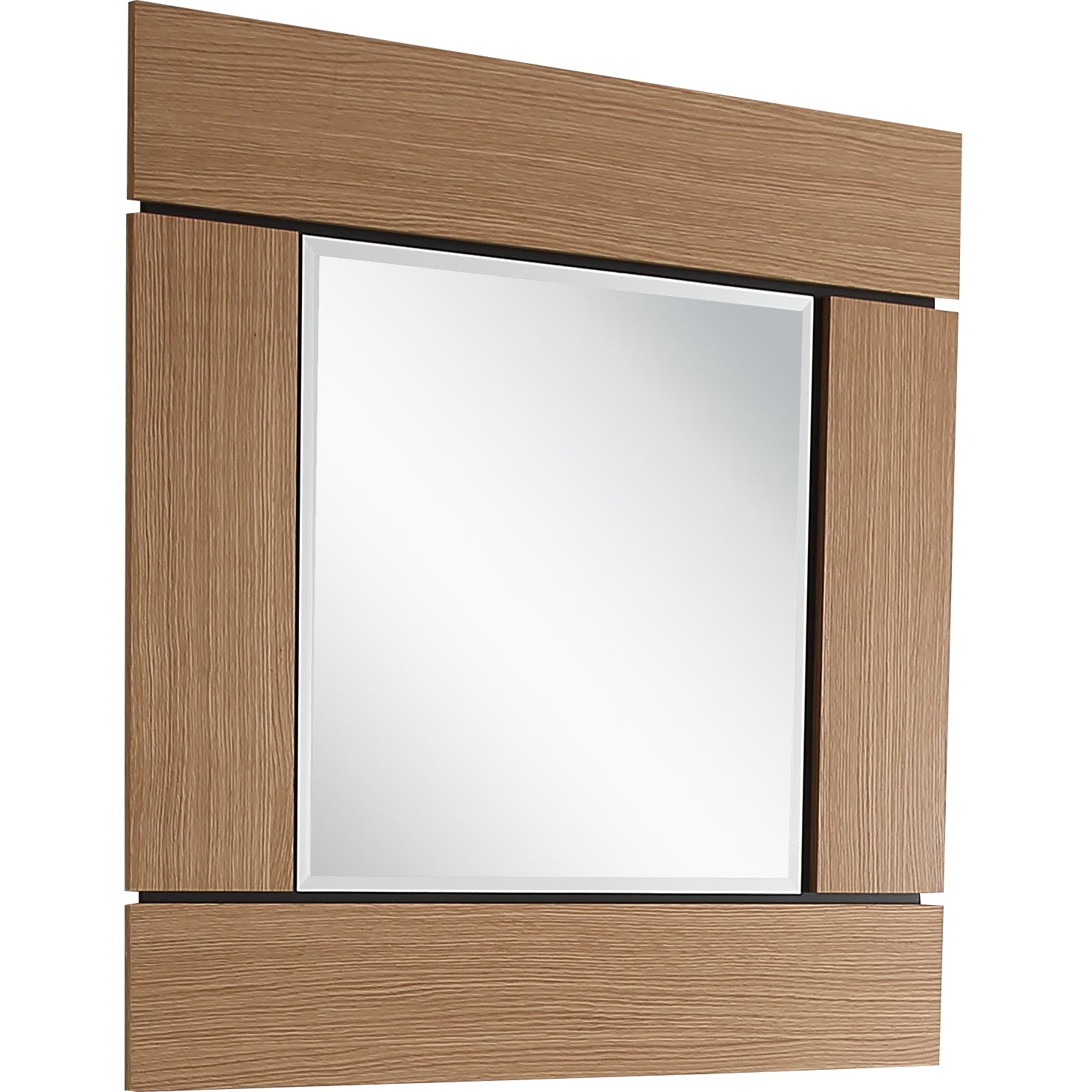 35" Brown Square Accent Wood Mirror-3
