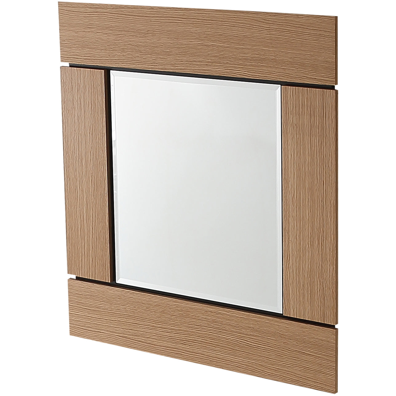 35" Brown Square Accent Wood Mirror-2