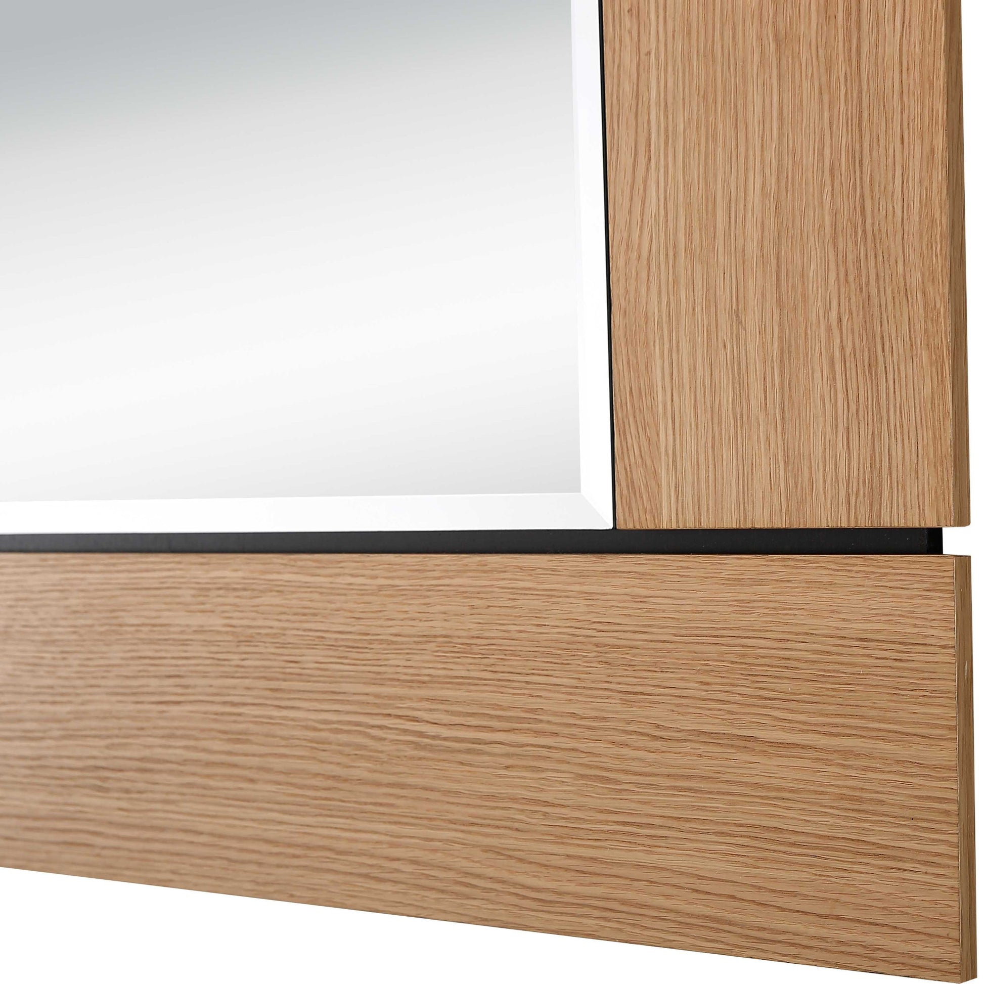 35" Brown Square Accent Wood Mirror-7