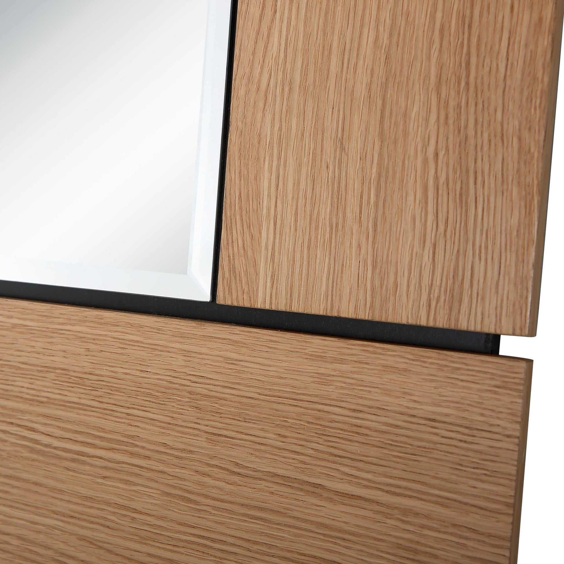 35" Brown Square Accent Wood Mirror-5