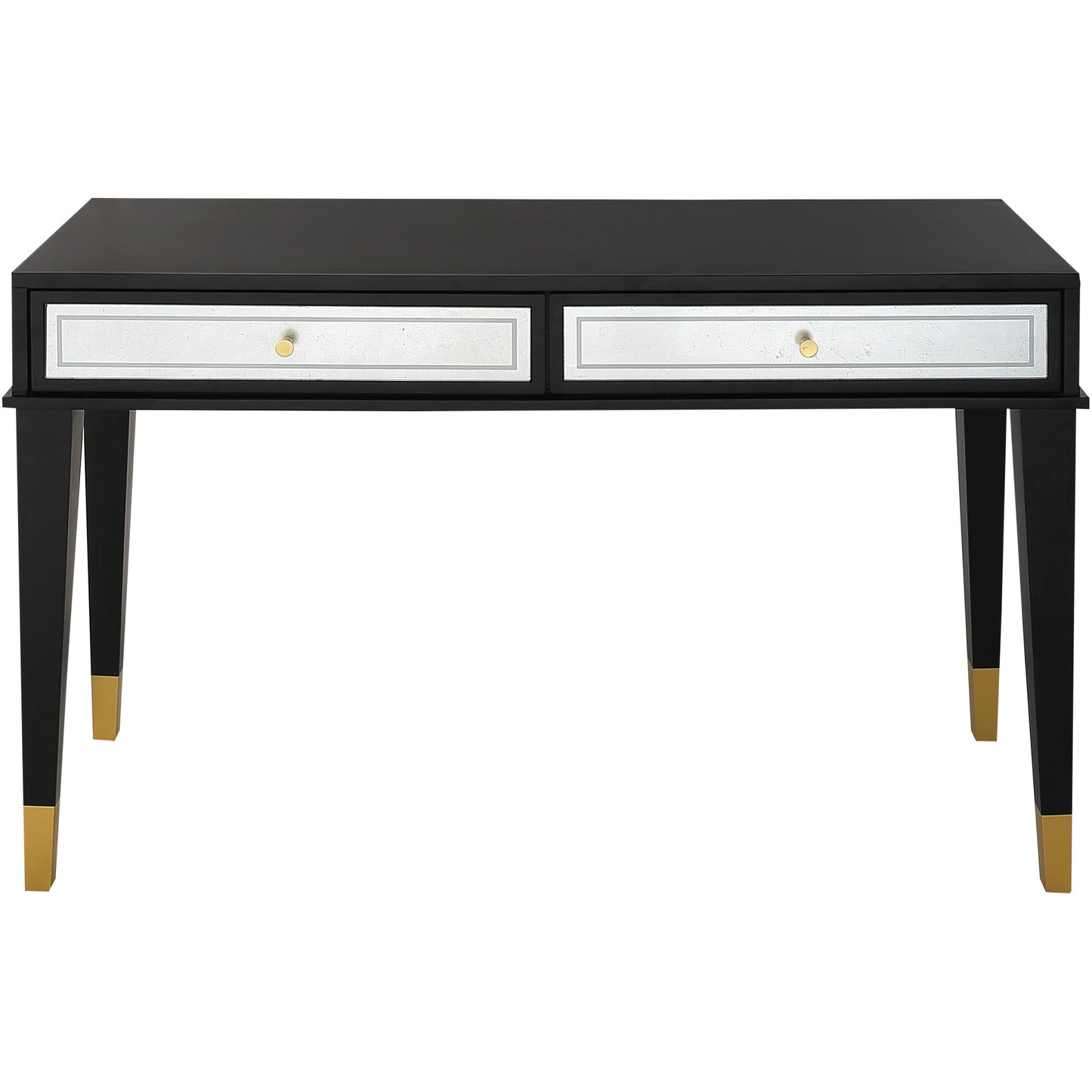 47" Black Silver and Gold Wood Console Table And Drawers-2