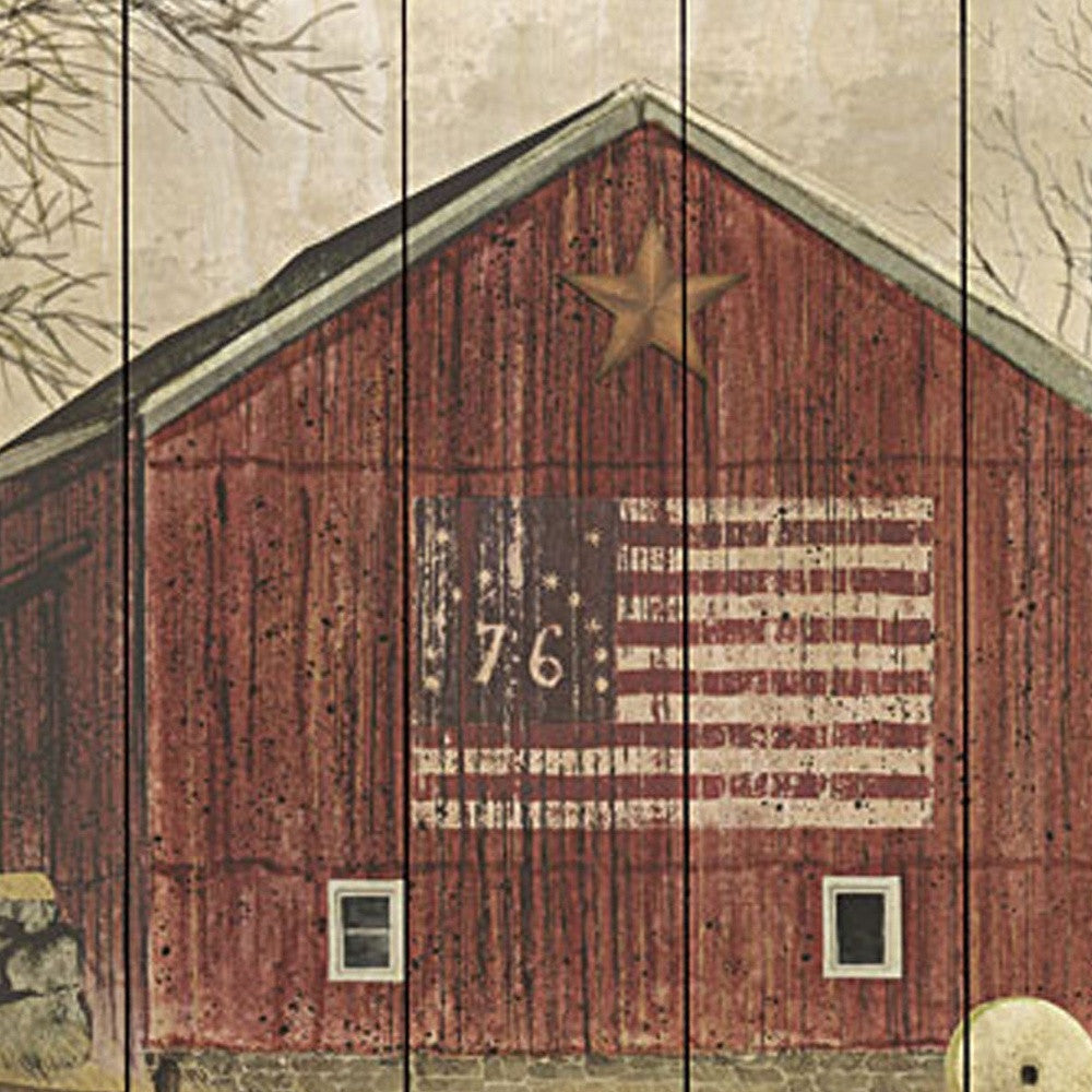Flag Barn 1 Unframed Print Wall Art-2