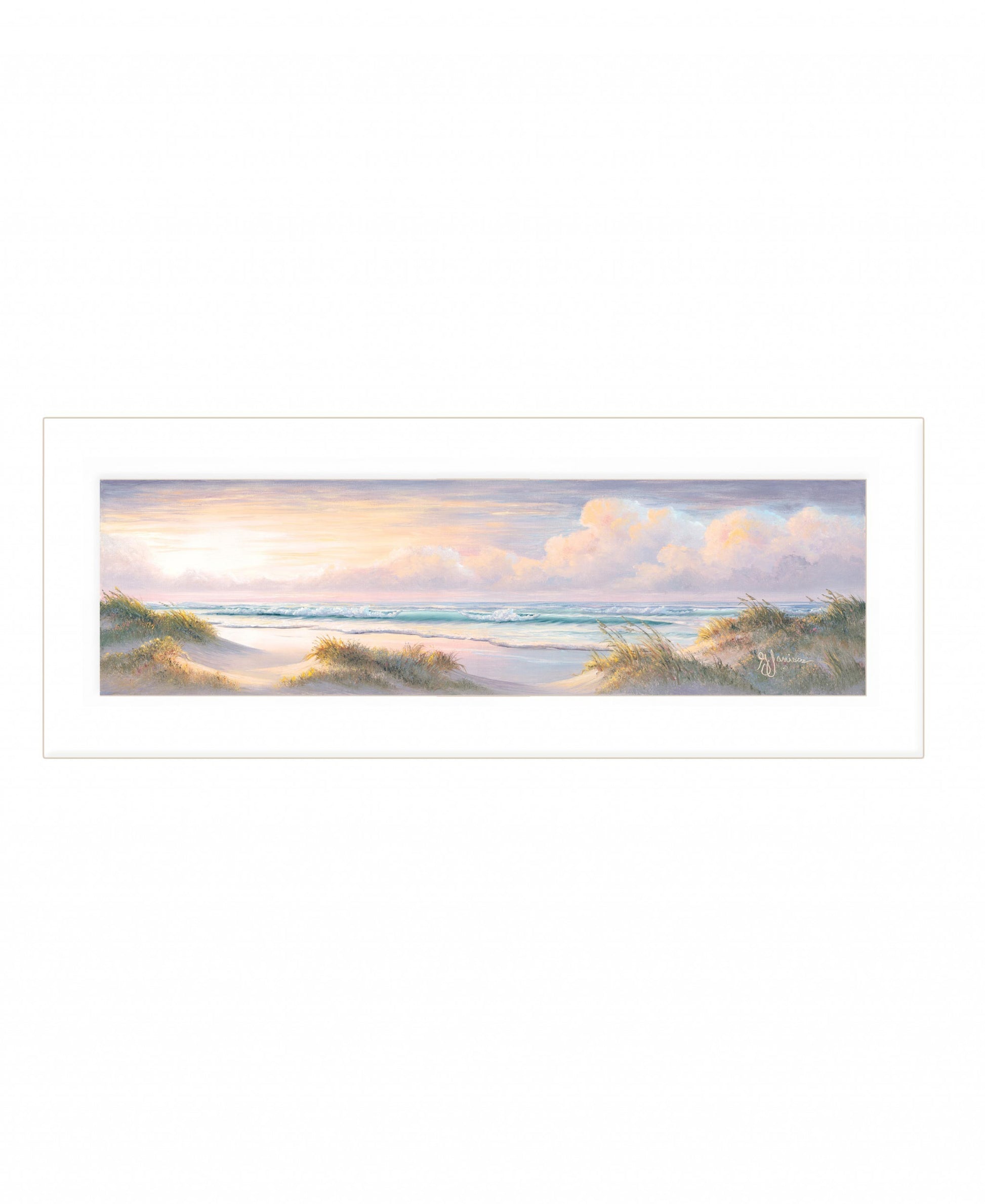 Seascape II 1 White Framed Print Wall Art-1